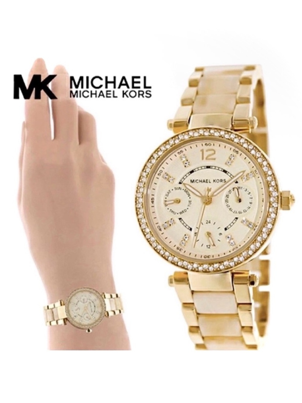 Michael Kors Mini Parker Crystal Bezel Chronograph
